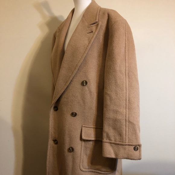 Vintage Hunt Club Wool & Mohair Long Tan Coat - Picture 7 of 15